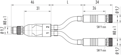 77 9805 3406 50003-0030 binder Sensor-Aktor Kabel Bild 2
