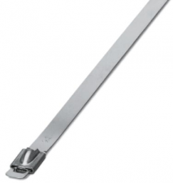 Kabelbinder, Edelstahl, (L x B) 360 x 7.9 mm, Bündel-Ø 102 mm, silber, UV-beständig, -80 bis 538 °C