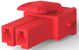 Steckergehäuse, 2-polig, RM 3.96 mm, gerade, rot, 2005247-2