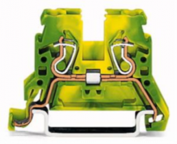 2-Leiter-Schutzleiterklemme, Federklemmanschluss, 0,08-2,5 mm², 1-polig, 24 A, 6 kV, gelb/grün, 870-907/999-950