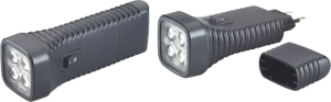 Aufladbare Multi-LED-Taschenlampe, schwarz, 12 h, Kunststoff
