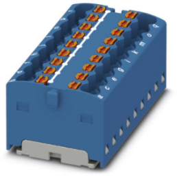 Verteilerblock, Push-in-Anschluss, 0,14-2,5 mm², 18-polig, 17.5 A, 6 kV, blau, 3002764