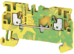 Schutzleiter-Reihenklemme, Push-in-Anschluss, 0,5-1,5 mm², 2-polig, 17.5 A, 6 kV, gelb/grün, 1552680000