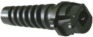 Zugentlastung Kd 5,6 bis 7,4, Ws 0,8 bis 2,5 mm, 1773, PA 6.6, schwarz, mit Knickschutzspirale
