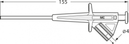 Klemmprüfspitze, grün, max. 2,5 mm, L 155 mm, CAT II, Buchse 4 mm, 24.0224-25