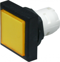 Leuchtvorsatz, beleuchtbar, Bund quadratisch, gelb, Frontring schwarz, Einbau-Ø 16.2 mm, 1.65.124.551/1403