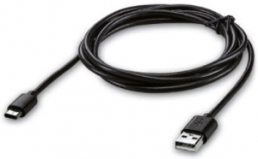USB Adapterleitung, USB Stecker Typ A auf USB Stecker Typ C, 1.8 m, schwarz