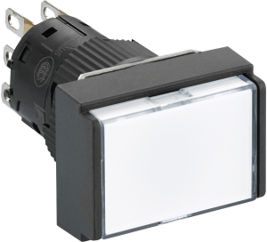 Drucktaster, unbeleuchtet, tastend, 1 Wechsler, Bund rechteckig, weiß, Frontring schwarz, Einbau-Ø 16 mm, XB6EDA11P