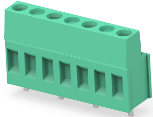 Leiterplattenklemme, 5-polig, RM 10 mm, 0,05-3 mm², 24 A, Käfigklemme, grün, 282858-5