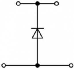 Doppelstock-Diodenklemme, Federklemmanschluss, 0,08-4,0 mm², 2-polig, 500 mA, grau, 281-633/281-410