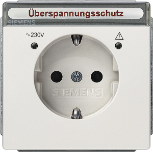 SCHUKO-Steckdose mit Schriftfeld, silber, 16 A/250 V, Deutschland, IP20, 5UB1858-1
