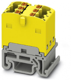Verteilerblock, Push-in-Anschluss, 0,14-2,5 mm², 6-polig, 17.5 A, 6 kV, gelb, 3002955