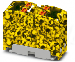Verteilerblock, Push-in-Anschluss, 0,14-2,5 mm², 4-polig, 17.5 A, 6 kV, gelb/schwarz, 1046620