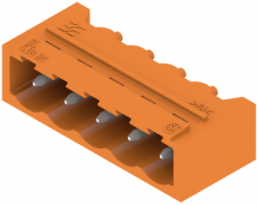 Stiftleiste, 5-polig, RM 5.08 mm, abgewinkelt, orange, 1147370000