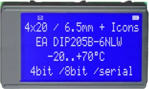 EA DIP205B-6NLW DISPLAY VISIONS LCD-Module