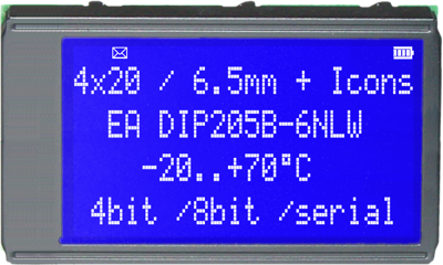 EA DIP205B-6NLW DISPLAY VISIONS LCD-Module