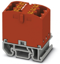 Verteilerblock, Push-in-Anschluss, 0,14-4,0 mm², 6-polig, 24 A, 8 kV, rot, 3274104
