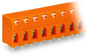 Leiterplattenklemme, 5-polig, RM 7.62 mm, 0,08-2,5 mm², 16 A, Käfigklemme, orange, 741-405
