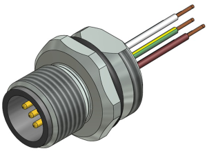 Sensor-Aktor Kabel, M12-Flanschstecker, gerade auf offenes Ende, 4-polig, 0.5 m, PVC, grau, 4 A, 43-01009