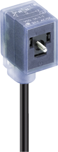 Sensor-Aktor Kabel, Ventilsteckverbinder DIN form B auf offenes Ende, 3-polig, 2 m, PVC, schwarz, 4 A, 12189