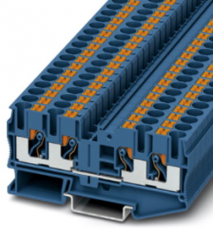 Durchgangsklemme, Push-in-Anschluss, 0,5-10 mm², 4-polig, 41 A, 8 kV, blau, 3212947