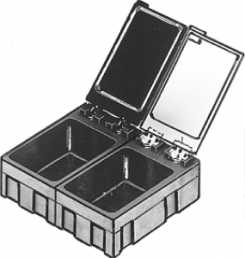 SMD-Box, schwarz/transparent, (L x B x T) 41 x 37 x 15 mm, N3-6-6-10-1 LS