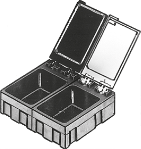 SMD-Box, schwarz/transparent, (L x B x T) 68 x 57 x 15 mm, N4-6-6-10-1LS