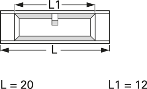 Stoßverbinder mit Isolation, 0,34-0,5 mm², AWG 24 bis 22, gelb, 20 mm