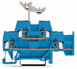 Doppelstockklemme, Federklemmanschluss, 0,08-2,5 mm², 2-polig, 20 A, 6 kV, blau, 280-530
