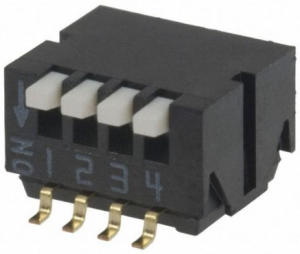 DIP-Schalter, Aus-Ein, 4-polig, abgewinkelt, 100 mA/6 VDC, CHP-041B