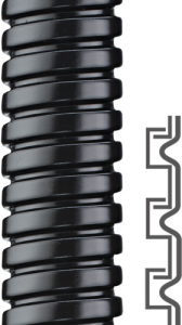 Spiral-Schutzschlauch, Innen-Ø 7 mm, Außen-Ø 10 mm, BR 25 mm, Metall/PVC, schwarz