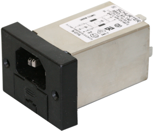 IEC-Stecker-C14, 50 bis 60 Hz, 1 A, 250 VAC, 11 mH, Flachstecker 6,3 mm, 8843.8123.1