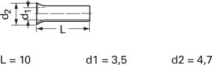 Unisolierte Aderendhülse, 6,0 mm², 10 mm lang, DIN 46228/1, silber, 440710.47
