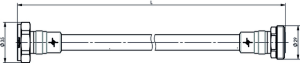 Koaxialkabel, 7-16 Stecker, gerade auf 7-16 Buchse, gerade, 50 Ω, 1/2”Flexible Jumper, Tülle schwarz, 1 m, 100009798