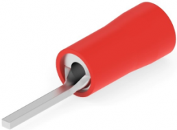 Flachstecker, 1 x 0,83 mm, L 19.6 mm, isoliert, gerade, rot, 0,26-1,6 mm², AWG 22 bis 16, 165446