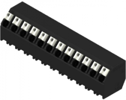 Leiterplattenklemme, 12-polig, RM 5 mm, 0,13-1,5 mm², 12 A, Federklemmanschluss, schwarz, 1884680000
