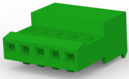 Buchsengehäuse, 5-polig, RM 2.54 mm, abgewinkelt, grün, 3-640443-5