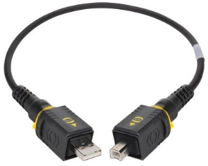 USB 2.0 Verbindungskabel, PushPull (V4) Typ A auf PushPull (V4) Typ B, 0.5 m, schwarz