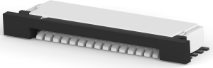 Steckverbinder, 14-polig, 1-reihig, RM 1 mm, SMD, Buchse, verzinnt, 1-84952-4