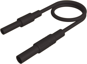Messleitung mit (4 mm Stecker, gerade) auf (4 mm Buchse, gerade), 1 m, schwarz, PVC, 2,5 mm², CAT III