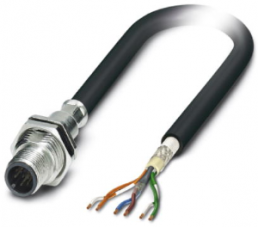 Sensor-Aktor Kabel, M12-Kabelstecker, gerade auf offenes Ende, 8-polig, 0.5 m, TPV, schwarz, 2 A, 1429059