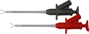 Klemmprüfspitzensatz, rot/schwarz/grau, L 160 mm, CAT II, Buchse 4 mm, P 7010