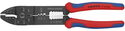 Crimpzange für Isolierte Kabelschuhe/Steckverbinder, 0,5-6,0 mm², AWG 20-10, Knipex 97 22 240