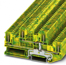 Schutzleiter-Doppelstockklemme, Zugfeder-/Steckanschluss, 0,08-4,0 mm², 6 kV, gelb/grün, 3061499