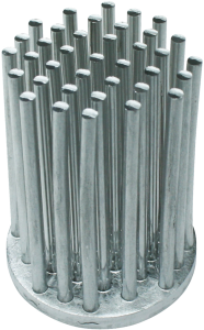Stiftkühlkörper, 40 x 50 mm, 4.5 bis 0.8 K/W, Aluminium natur