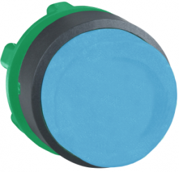 Drucktaster, tastend, Bund rund, blau, Frontring schwarz, Einbau-Ø 22 mm, ZB5AL6