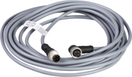 Sensor-Aktor Kabel, M12-Kabelstecker, gerade auf M12-Kabeldose, abgewinkelt, 4-polig, 5 m, PVC, grau, 3 A, XZCRV1512041C5