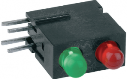 LED-Signalleuchte, grün/rot, 30 mcd, RM 2.54 mm, LED Anzahl: 2