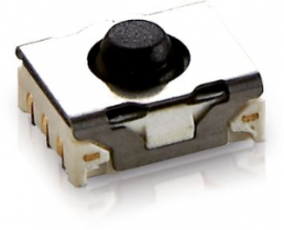 Kurzhubtaster, Schließer, 100 mA/35 V, unbeleuchtet, Betätiger (schwarz, L 1.4 mm), 3 N, SMD