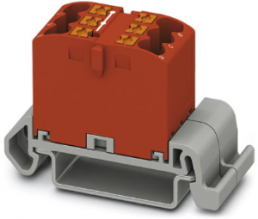 Verteilerblock, Push-in-Anschluss, 0,14-4,0 mm², 6-polig, 24 A, 8 kV, rot, 3273136